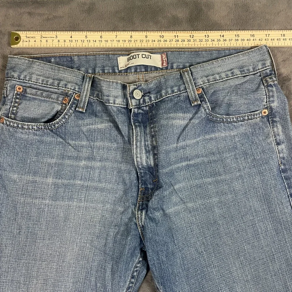 Levi's 527 Bootcut Jeans 36x30 Light Wash Blue 100% Cotton Denim